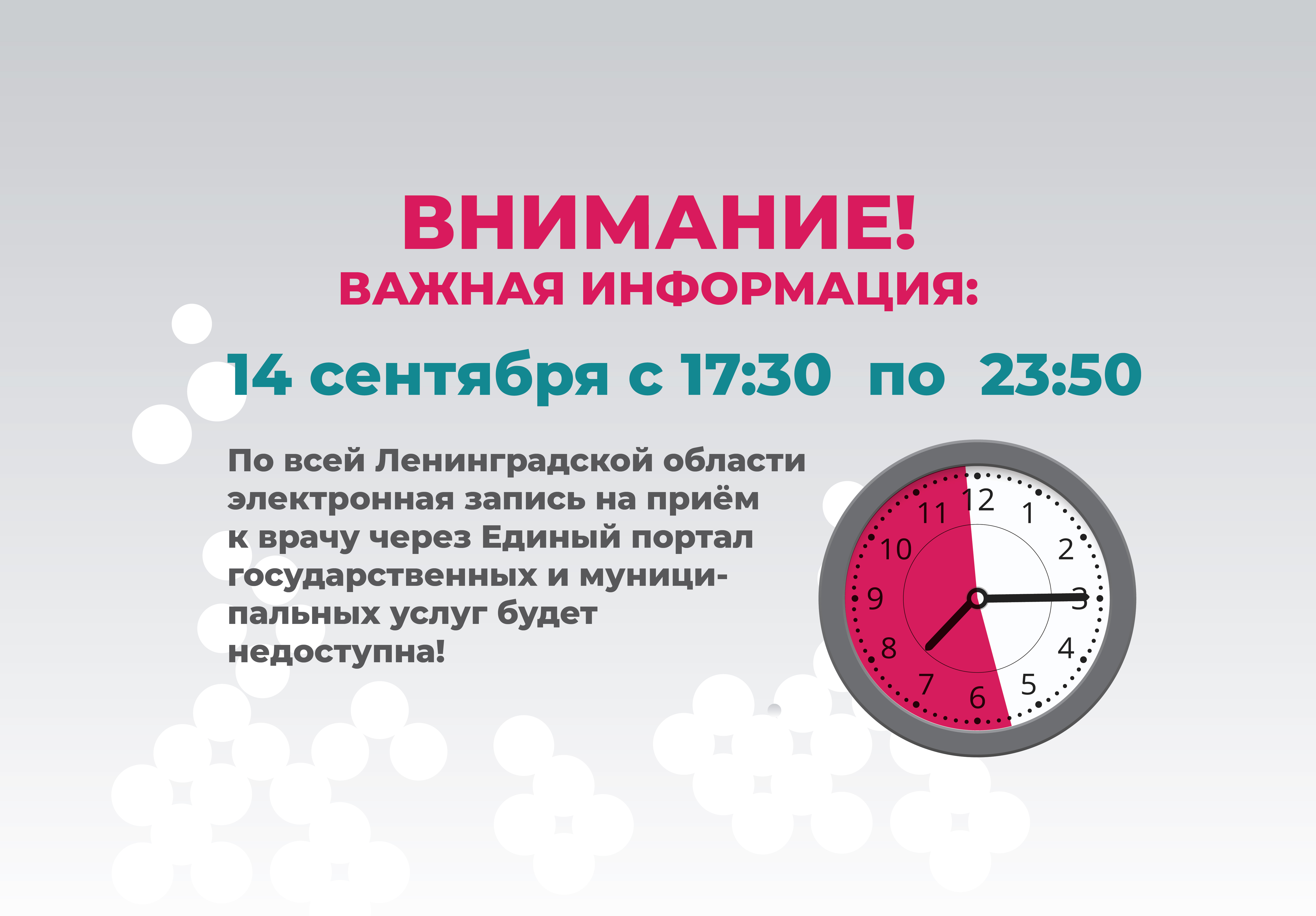 Важная информация: запись через Госуслуги будет временно недоступна
